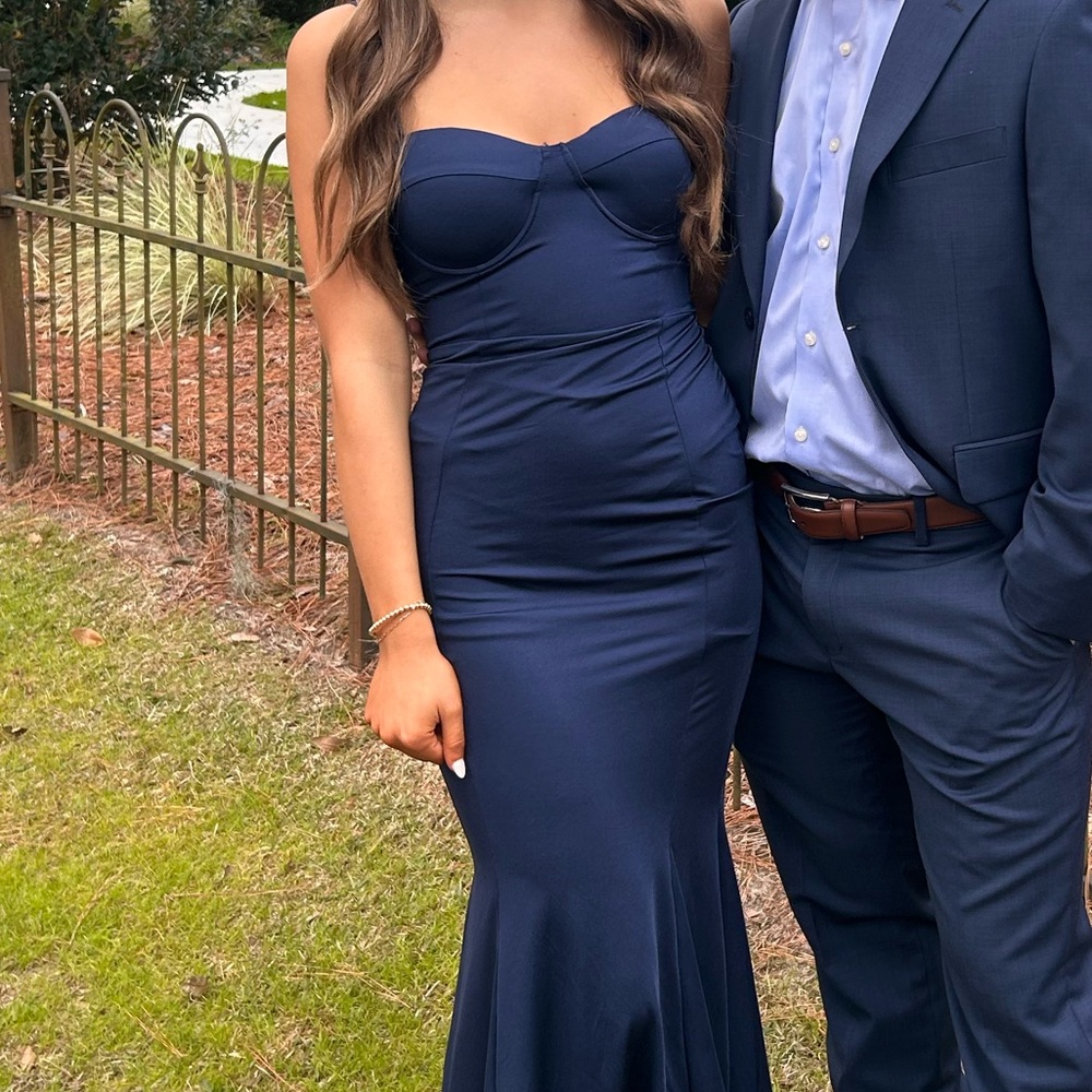 Windsor Midnight Blue Strapless Gown